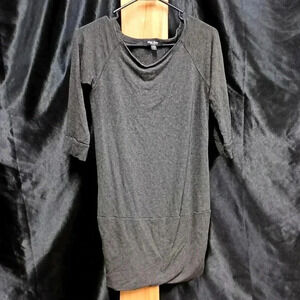 3/4 sleeve length dark gray size small midi dress